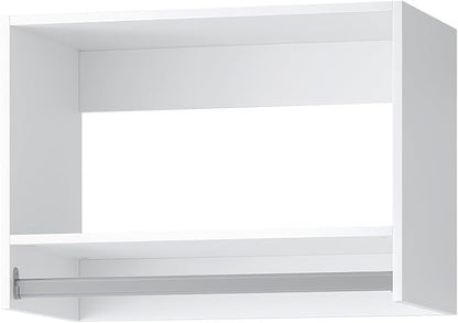 Tall Hanging Closet Unit, Modular Closet System, Wood Closet System Organizer with Storage for Walk In Closets, Clothing Rack Wardrobe Closet for Hanging Clothes, Bedroom, White, 28.5"W