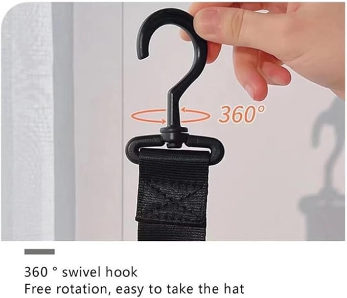 Hat Rack for Baseball Caps Hat Organizer Holder for Over The Door &Wall, 8 Clips Holds Up to 8 Caps, Hat Storage for Closet, Baseball Cap Rack for Wall Hanger, Comes with 2 Metal Wall Hooks