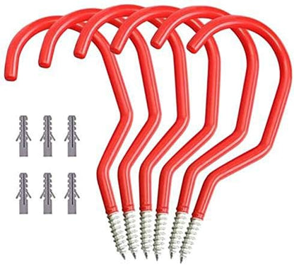 Bicycle Rack Wall Hook Wall Mount Tool Holder U-Hooks for Home Organizer Garden Tools Shovels Rake Stroller Ladder 6 Pack