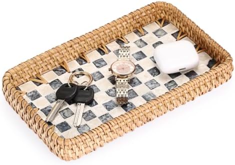 Key Basket for Entryway Table, Rattan Remote Tray for Coffee Table by Unknown