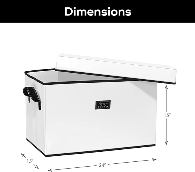 SCOUT Rump Roost LG - Large Lidded Storage Bin with Handles, Collapsible, Stackable, Doubles as Seat or Table, Holds 90 Lbs