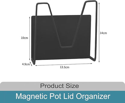 Magnetic Pot Lid Holder, 2 Pack Metal Pot Lid Rack for Refrigerator, Moveable Pot Lid Organizer Magnetic Shelf, Kitchen Organizers and Storage for Cutting Board, Baking Tray