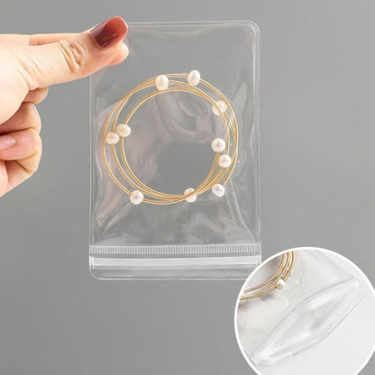 2 Pack Acrylic Organizers Cases Jewellery Storage Box 60 Pack PVC Clear Jewelry Anti Oxidation Zipper Bags for Packaging Earring Rings Necklace Large Space Jewellery Case Anti-oxidation Bag
