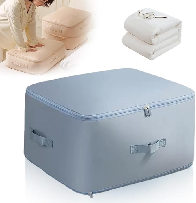 Generic Storage Organizer, 2024 New Ultra Space Saving Self Compression Organizer, Dustproof and Moisture-proof Compression Storage Bag for Comforters, Clothes, Blankets (Blue, X-Large)