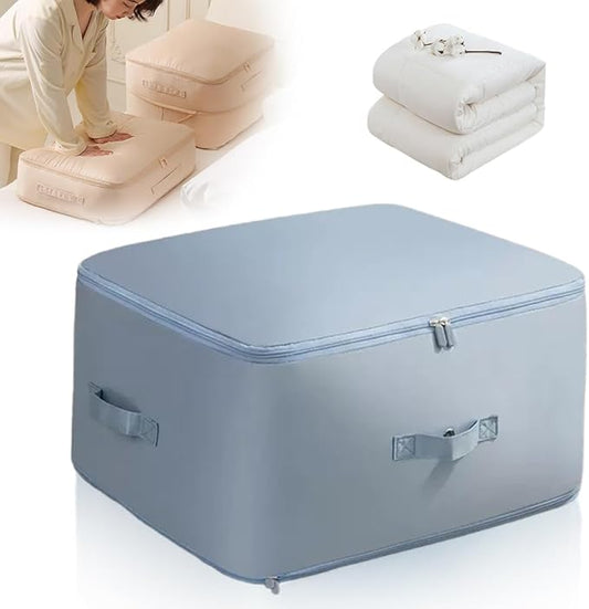 Generic Storage Organizer, 2024 New Ultra Space Saving Self Compression Organizer, Dustproof and Moisture-proof Compression Storage Bag for Comforters, Clothes, Blankets (Blue, X-Large)