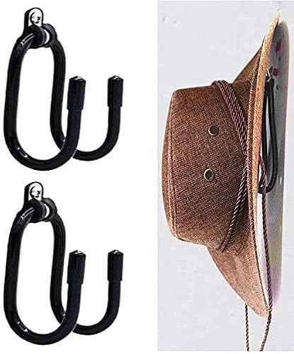 Pmsanzay Cowboy Hat Rack Organizer Display - Wall Mount Holder With Hooks - Easy to Install, Adjustable, Fits Any Hat - Screws Included - 2 Pack
