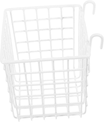 Mobestech 2pcs Over Door Iron Wire Basket Sturdy Hanging Organizer for Kitchen Bathroom and Bedroom Storage Rack with Hooks Easy Installation Space Saving