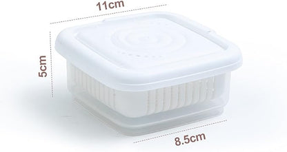 Soap Dish, Square Soap Travel Case with Drainage Layer, Leak-Proof Soap Container for Gym, Bathroom, Traveling, Camping, Soap Bar Shampoo Holder for Shower (Blue+White)