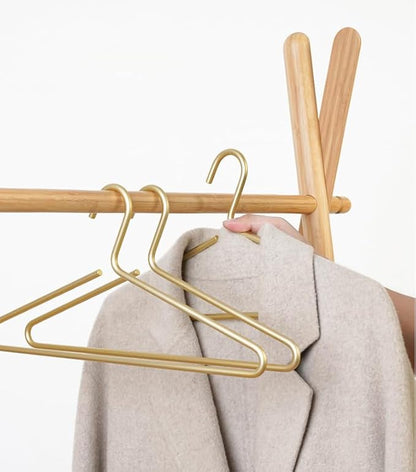 Premium Matte Gold Aluminum Coat Hangers 100 Piece Set, 16.5” Extra Smooth & Durable Metal Shirt Dress Hanger,Aluminum Alloy Hanger,Clothing Support,Clothing Hang