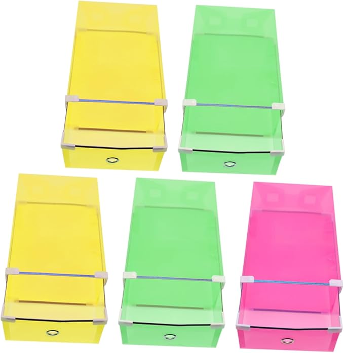 Amosfun 5pcs Clear Plastic Drawer Shoe Storage Boxes Stackable Design for Women Footwear Pp Material for Organizing Sneakers and Sandals Space-saving