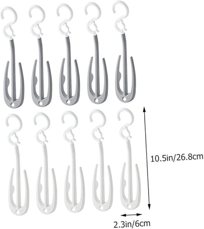 Hemobllo 10-Piece Portable Plastic Shoes Drying Rack Double Hooks Hanging Shoe Holder for Home Use Slippers Organizer for Laundry Room and Balcony