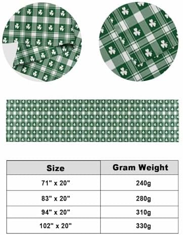 St Patrick's White Lucky Leaves Bed Runners for Bedroom Hotel,Decorative Bedding Scarf Green Twill Buffalo Plaid Bed End Blanket Bedding Runner Scarves for King Size Bed,102x20in - Image 6