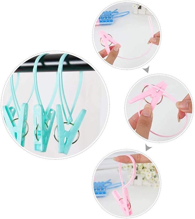 20 PCS Travel Hangers with 12 Pcs Clips - Cruise Ship Essentials Portable Folding Clothes Hangers Travel Essentials Foldable Clothes Drying Rack for Travel