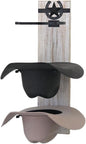 Ryker Ranch Cowboy Hat Rack for Wall | Western Hat Rack for Cowboy Hats | Rustic White Wood and Metal Cowboy Hat Holder for Wall | Cowboy Hat Hanger for Farmhouse Decor