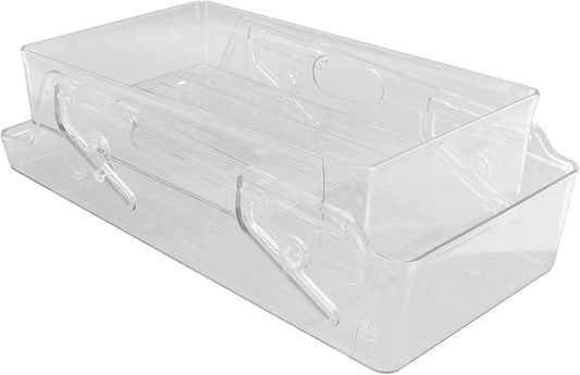 Automatic Rolling Beverage Soda Can Storage Organizer Double Layers Plastic Refrigerator Can Holder Dispenser Bin