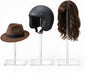 Clear Hat Display Stand 12 Inch, Acrylic Wig Stand for Wigs, Baseball Caps, Fedoras & Lightweight Hats, Medium Tabletop Holder for Closet, Salon, Boutique