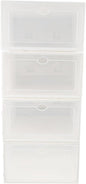 4pcs Men’s Thickened Plastic Shoe Storage Boxes with White Frame, Waterproof Dustproof Home Shoe Organizers for Closet and Household Storage