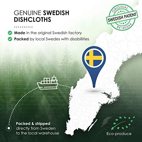SUPERSCANDI 10 Pack Swedish Dishcloths for Kitchen - 100% Biodegradable & Compostable Reusable Paper Towels Washable, Food-Safe & Without Plastic - Dish Rags Suitable for Any Surface, Blue. - Image 6