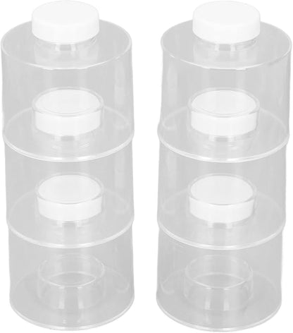 Gavigain 6-Piece Stackable Spice Jars Spice Storage Spice Tower Clear Spice Bottles Kitchen Organizer Spice Pot for Home Cooking