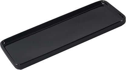 Black Ceramic Vanity Tray, Small Rectangle Tray, Counter Tray for Kitchen Sink, Marble Bathroom Tray, Organizer for Candle, Soap, Jewelry, Perfume, Towel Holder for Decoration Bedroom(Large)