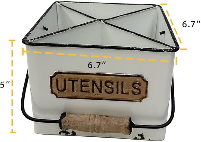 Portable Metal Storage Caddy Organizer with 4 Compartments & Handle, Perfect for Neatly Sorting Kitchen, Office & Bathroom Items，