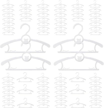 Baby Hangers for Nursery Closet 80 Pack Plastic Kids Clothes Hanger Space Saving Non Slip Extendable Toddler 11-14” Adjustable Hangers Heavy Duty Clothing Infant Hanger Bulk, White
