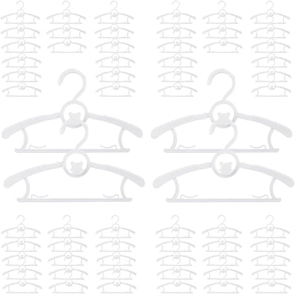 Baby Hangers for Nursery Closet 60 Pack Plastic Kids Clothes Hanger Space Saving Non Slip Extendable Toddler 11-14” Adjustable Hangers Heavy Duty Clothing Infant Hanger Bulk, White