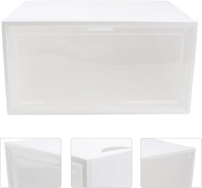 BESPORTBLE Transparent PP Plastic Shoe Storage Box with Flip Cover Stackable and Organizer for Sneakers Slippers Sandals and Sports Shoes Household Use