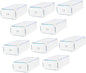 Ciieeo Low Heel Shoe Box 10pcs Plastic Drawer Type Storage Plastic Shoe Case Organizer Metal Edging