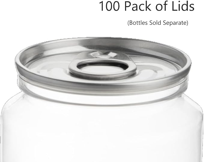 Hammont Aluminum Ring Pull Can Lids - Sealable Lids for Any Cans in Hammont Line - 100PK