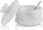 Radicaln Marble Salt Cellar with Lid 4" Inch White Handmade Table Salt Container & Sugar Bowl For Kitchen Countertop, Ideal Salt Dish & Salt Jar for Celtic Salts