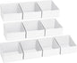 DIMJ Closet Storage Bins 10 Pack - Fabric Storage Baskets for Shelves, Collapsible Clothes Organizer, Trapezoid Shelf Organization Storage Cubes for Purse, Toys, Books, Towel, Clothes, White
