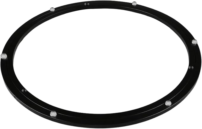 TamBee 18 Inch Lazy Susan Bearing Heavy Duty Metal Hardware Large Aluminum Turntable Lazy Susan Hardware Kit Parts Rotating Ring Mechanism for Puzzle Boards, Dining Tables (Base Only, Black)