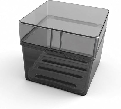 Travel Soap Container with Draining Layer, Square Soap Dish Bar Soap Holder for Shower with Lid Soapbox Bathroom Soap Dishes fit Dr Squatch Bars for Traveling Vonpri (Transparent Black Large)