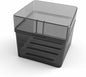 Travel Soap Container with Draining Layer, Square Soap Dish Bar Soap Holder for Shower with Lid Soapbox Bathroom Soap Dishes fit Dr Squatch Bars for Traveling Vonpri (Transparent Black Large)