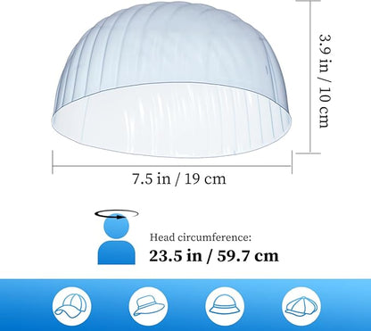 Homoyoyo 10Pcs Baseball Cap Shaper Inserts Clear PVC Hat Inner Support Dome Anti-Deformation Display Holder for Closet Organization and Travel Storage