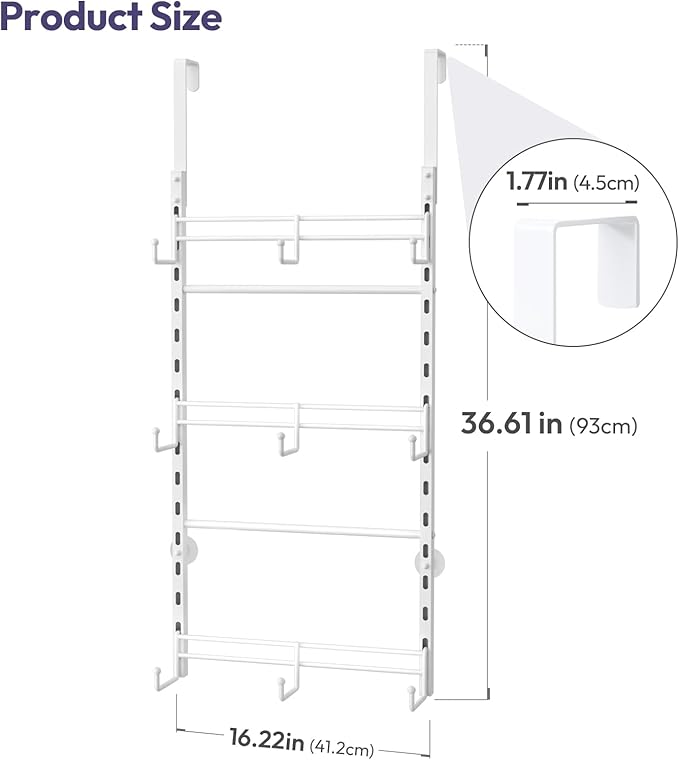SWTYMIKI Over Door Hat Organizer - 3 Tier Metal Adjustable Wall Mounted Hat Rack with 9 Hooks Design, Hanging Baseball Cap Organizer Storage Holds up to 27 Caps for Door, Bedroom, Closet