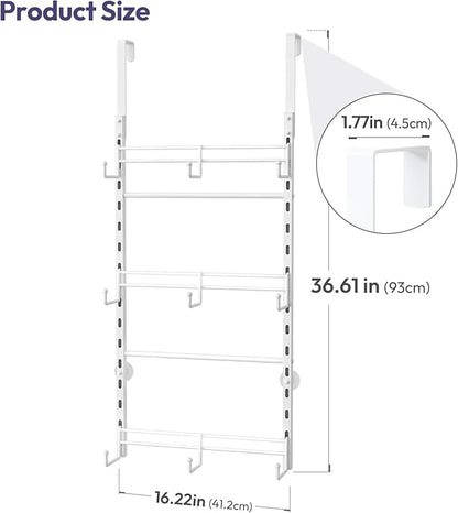 SWTYMIKI Over Door Hat Organizer - 3 Tier Metal Adjustable Wall Mounted Hat Rack with 9 Hooks Design, Hanging Baseball Cap Organizer Storage Holds up to 27 Caps for Door, Bedroom, Closet