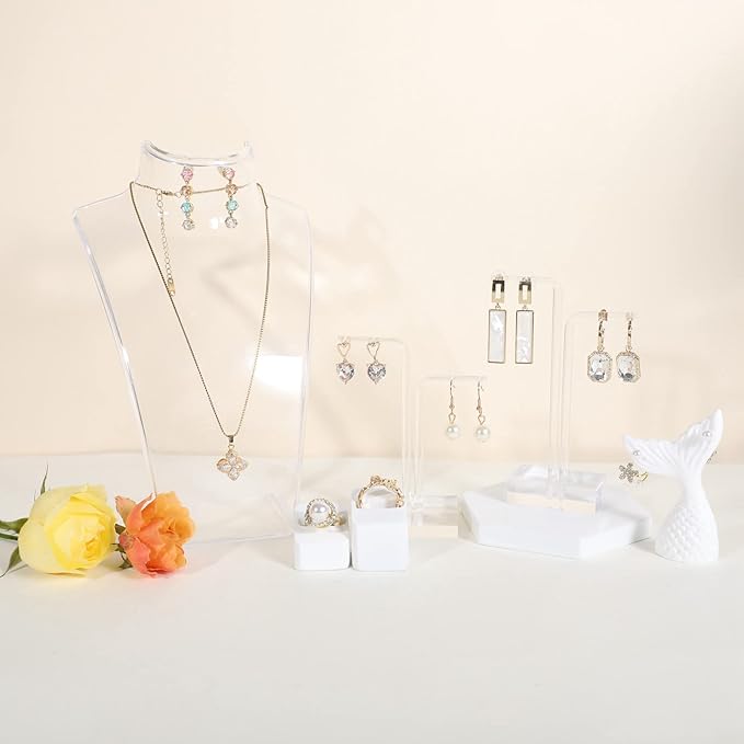 2pcs Acrylic earring display stands for selling, Clear earring holder organizer, transparent L bar earring hangers mini stand【Clear Acrylic Earring L Stand-2pcs 】