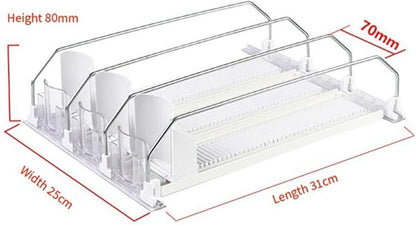 Soda Dispenser White Automatic Pusher Glide for Fridge for Fridge-Holds Up to 15 Cans Shelf Automatic Beverage Propeller
