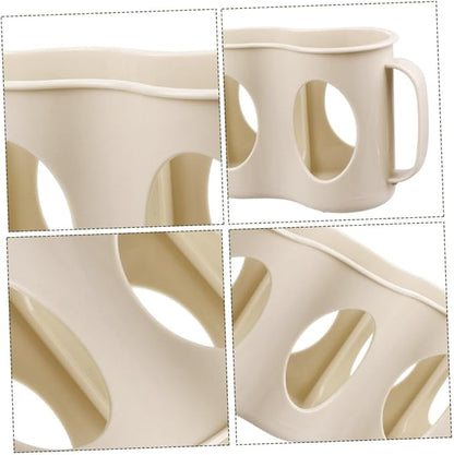 2pcs Hand Pull Type Beverage Can Organizer Section Plastic Storage Box for Refrigerator Beige Space-saving Design for Cans and Seasoning Jars and Smooth Finish