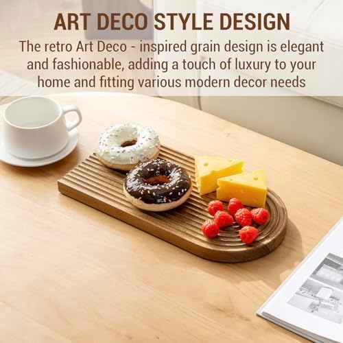 MyGift Art Deco Style Fluted Acacia Wood Arch Decorative Vanity Display Tray – Elegant Home Décor, Stylish Decorative Perfume Makeup Catchall Tray for Bathroom, Bedroom, & Living Room - Image 3