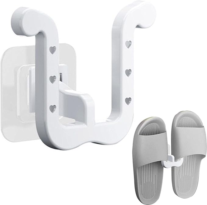 Shoes Holder Hook, Wall Adhesive Slipper Holder, Space-Saving Shoe Hook, Wall-Mounted Flip-Flop Holder, Slippers Hanging Hook Rack, Modern Non-Drilling Footwear Organizer for Entryway, Closet, Dorm