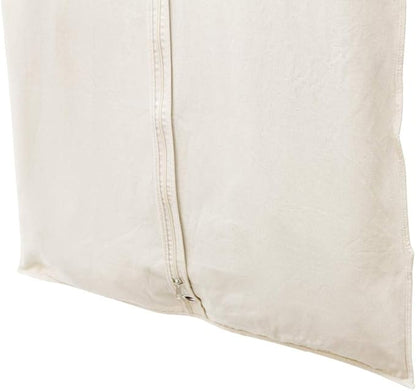 100% Cotton Canvas Long Suit or Coat Bag, Unbleached and Natural