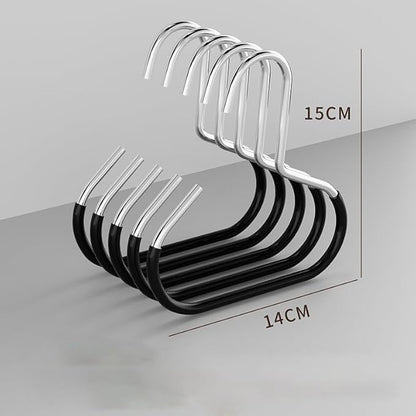 Durable Steel Hangers: Maximize Closet Space with Versatile Storage, Stainless Steel Hat Hangers for Closet, Hat Rack Hats Holder for Baseball Caps, Scarf and Hats Organizer (Black,6 PCS)