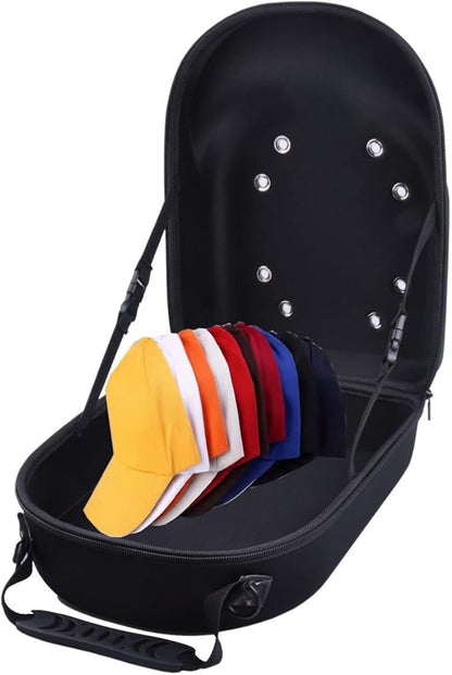 Hat Travel Case, Hat Storage for Baseball Caps, Hat Organizer Box Storage for Cap, Caps Carrier Ball Hat Holder for 6 Caps, Travel Hat Display Carrier Bag