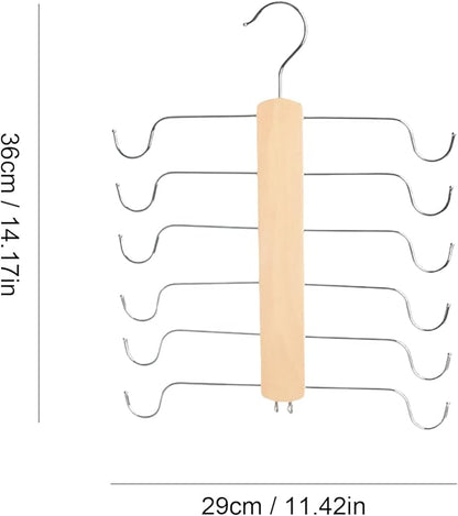 Underwear Hanger - Wooden Bra Tank Tops Hanger Organizer for Closet, Maximum 12 Storage Capacity, Top 360° Rotation, Hanging Space Saving Hook for Sport Bras, Camisoles, Lingeries