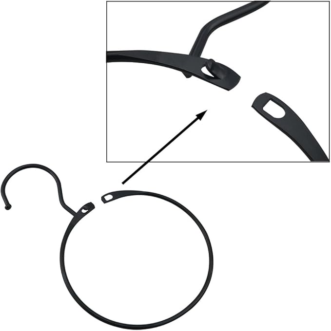 3PCS 120mm Diameter Black Metal Openable Scarf Hooks Clothes Hanger Closet Storage Activity Loop Anti Skid Large Scarf Holder for Hanging Belt Baseball Cap Bag Jewellery