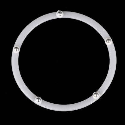 MECCANIXITY 4.8inch Rotating Swivel Stand with Steel Ball Bearings Annular Lazy Susan Base Turntable for Kitchen Corner Cabinets, 121 x 105mm White Pack of 6