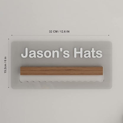 Lampeez Light up Hat Organizer, Personalized Hat Holder with Acrylic and Wood Materials and LED Lights, Hat Racks for Baseball Caps